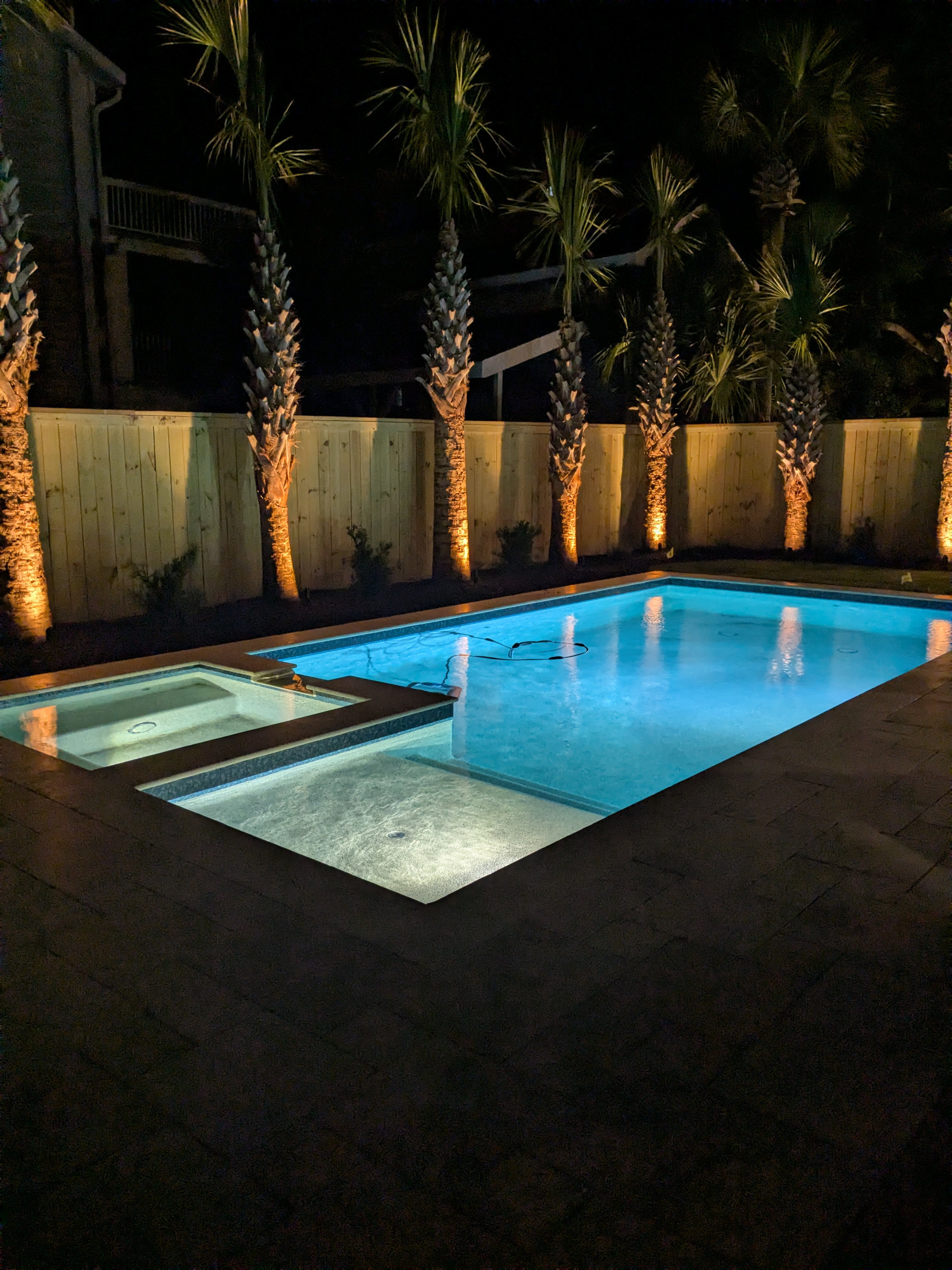 Private heated pool at Tahanan Palms, Isle of Palms vacation rental